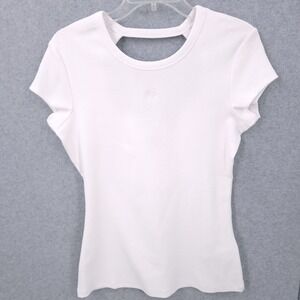 Boss Orange Esima White Crewneck Logo Short Sleeve Stretch Shirt Womens Size M